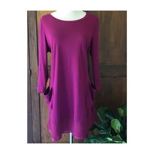 LOGO Lori Goldstein Instant Chic Tunic Pink Medium